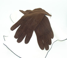 KISLAV Suede Ladies Gloves Size 7 France 12" Unlined Soft 1960's VTG