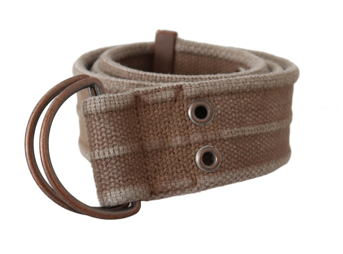 DOLCE & GABBANA Beige Leather Logo Belt Sling Cintura Buckle  display picture 3