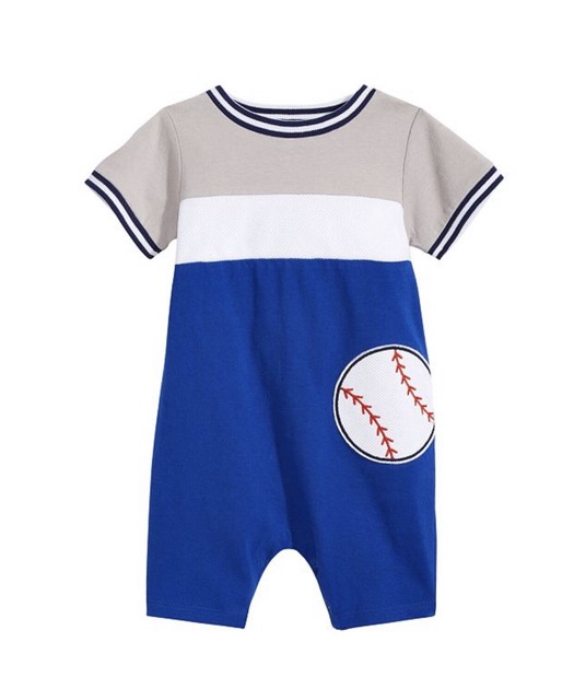Macy’s First Impressions Baby Boy Baseball Romper Blue Size 36 Months