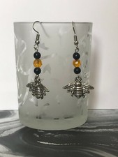 handmade/Upcycled/Reloved jewellery- bumble bee earings