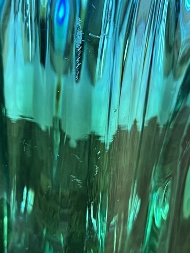 Iwatsu Hineri (?) 1970s Glass Vase Green Blue Heavy - Picture 8 of 12