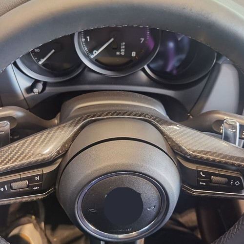 Real Carbon Fiber Steering Wheel Cover Trim Fit for Porsche Macan 2022-23 - Foto 9 di 20