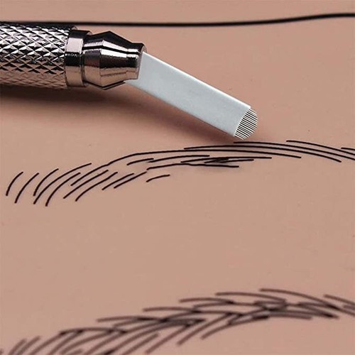 21U Microblading Needles Eyebrow Tattoo Curved Embroidery Arc Blades (50 pieces) - Picture 3 of 7