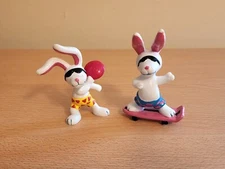 Vintage Energizer Bunny Beachbunnies Applause Toy Figures Hardees 1989 Lot of 2