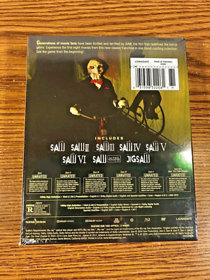 Saw 1 2 3 4 5 6 7 8 Film Collection Blu-Ray + DVD Jigsaw Horror