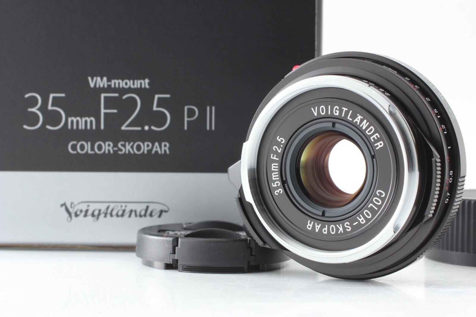 Brand New Voigtlander COLOR SKOPAR 35mm F/2.5 PII VM Leica M Hood Box Cap  Japan