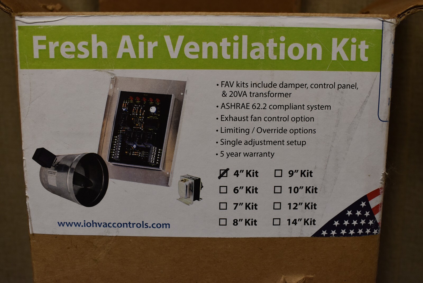 IO HVAC Controls iO-FAV-04 Fresh Air Ventilation Kit, 4"