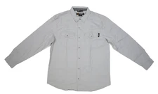 Hawx Work Gear Mens Solid Gray Twill Long Sleeve Western Pearl Snap Shirt L