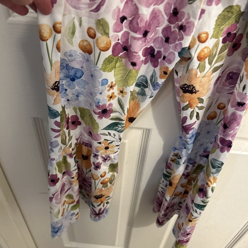 Pique Boutique Princess Line Girls 8/9 Bellbottom Jumpsuit Floral - Picture 3 of 7