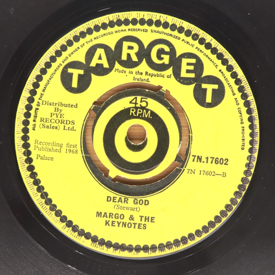 MARGO & THE KEYNOTES - BONNY IRISH BOY / DEAR GOD - COUNTRY 45 -  IMPORT TARGET - Image 2 of 2