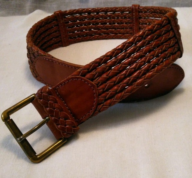Women's Ralph Lauren Braided Leather Belt Size Small eBay