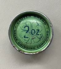 Vintage "Clover Brand" Valve Grinding Compound Double Sided Tin,  2 Ounces
