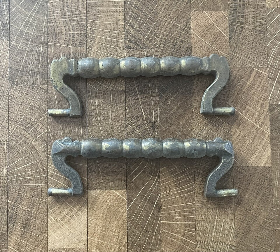 Pair Antique Cast Heavy Brass Bale Drawer Handles Pulls, Eastlake? | eBay