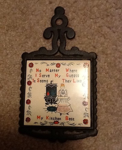 Lot of Five Trivets ● Cast Iron and Ceramic ● Decorative - Picture 4 of 10