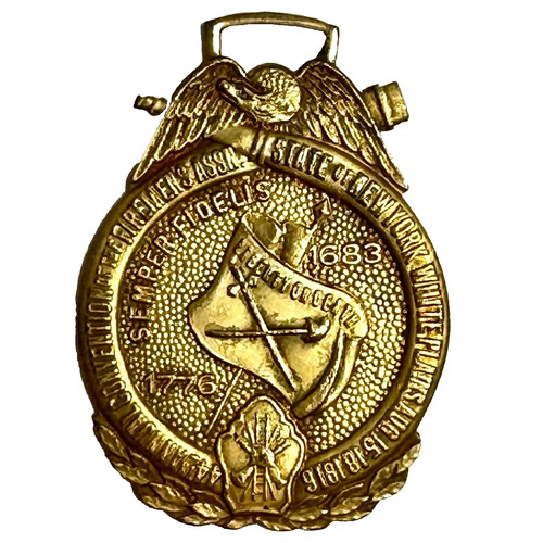 Firemen's Assn Annual Convention State of NY White Plains 1916 Medal Medallion