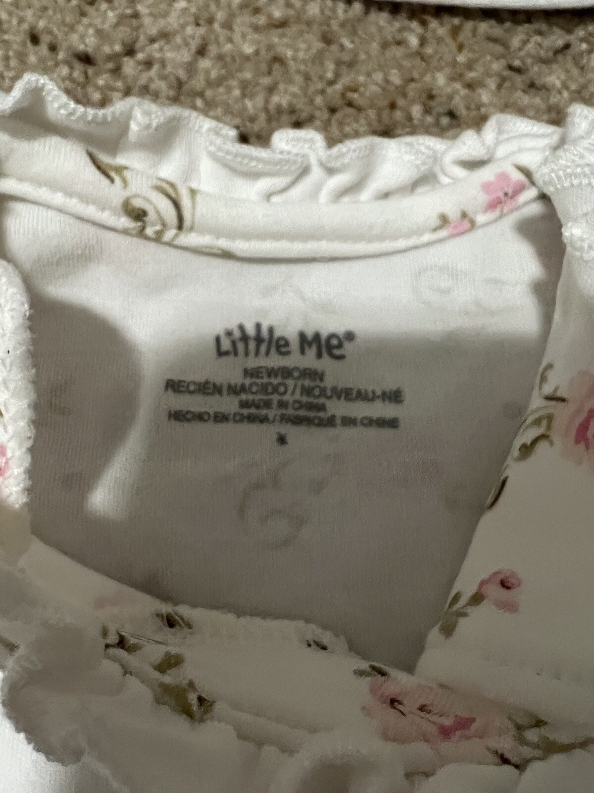 Baby Girl Little Me Newborn 2pc Pink Roses Footed Outfit & HatNWT eBay