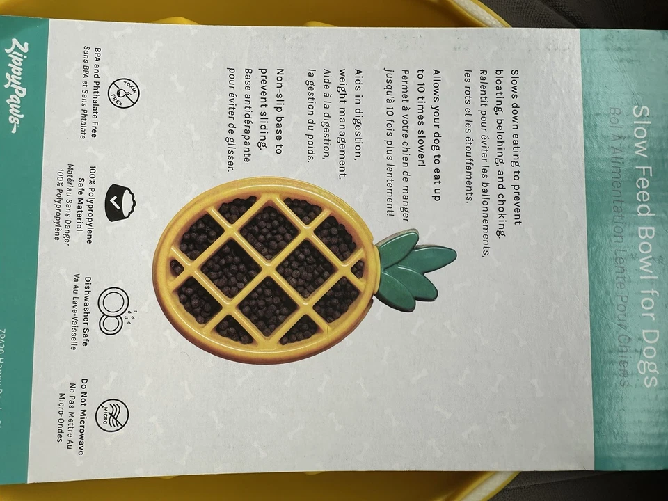 Pineapple Happy Bowl Slow Feed Bowl For Dogs - Image 3 of 4