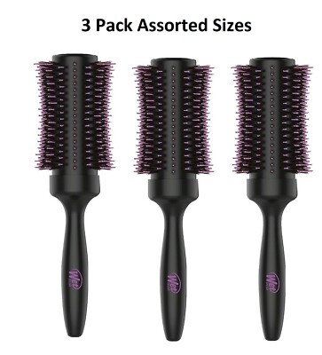  3 PACK Wet Brush Smooth & Shine Round Brush for Thick & Coarse Hair