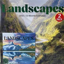 2025 Beautiful Landscapes 12 Month Wall Calendar 12"x12" Plus Mini 6x6”