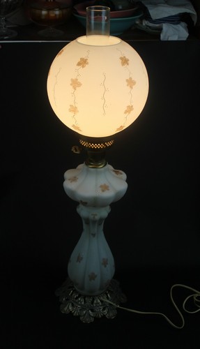 28" Gold Leaf GWTW Mid-Century Modern MCM Hurricane Electric Lamp ☆ Working - Picture 3 of 4