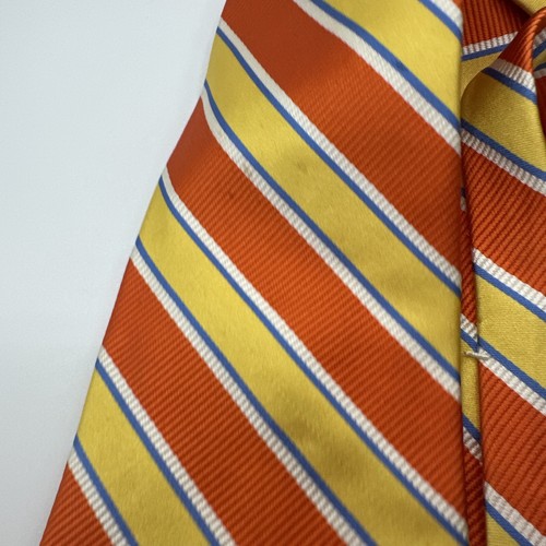 Brooks Brothers Cravatta Uomo Seta Giallo Anf Arancione Rigato - Foto 6 di 21