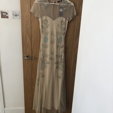 boohoo ladys boutique mia embellished floral maxi dress size 8 cream 