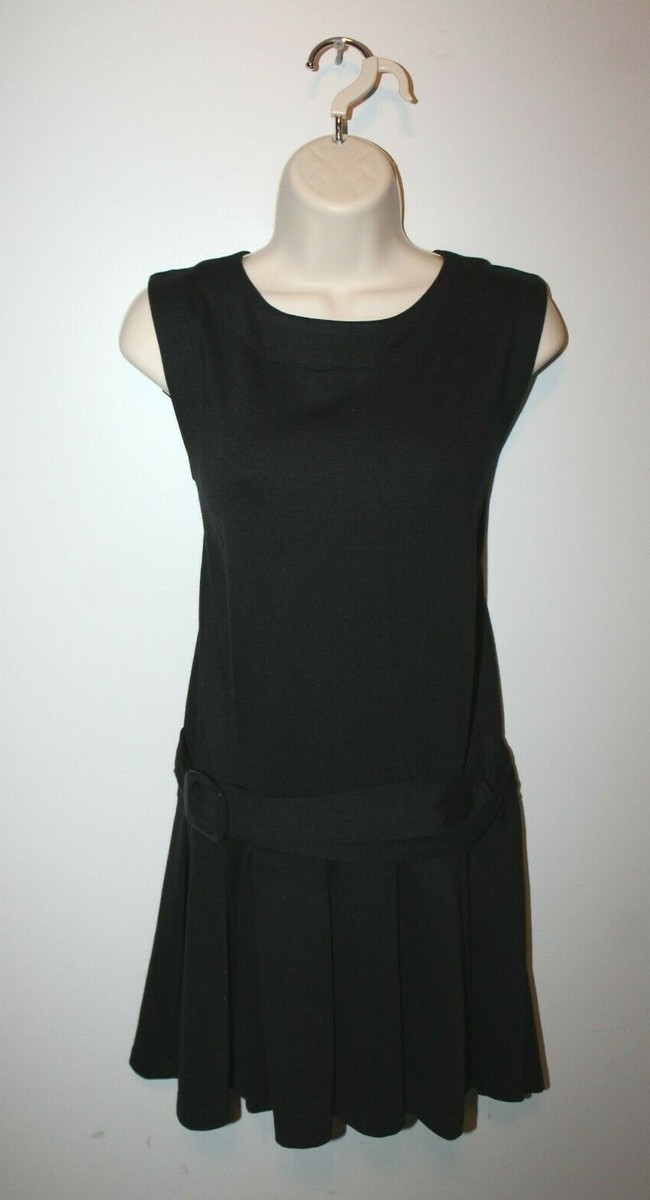 ★ZARA★ BELTED MINI KNIT DRESS Zara Belted Soft Knit Dress Sleeveless BLACK Womens Size