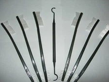 SIX! Double Ended Nylon Gun Rifle Pistol Cleaning Brushes BRUSH & FREE PICK/Ship