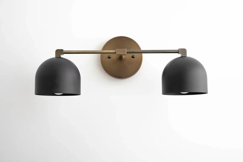 Vanity Lighting 2 Bulb Italian Light Bathroom Lighting Deep Ball Shades Sconce - Picture 5 of 7