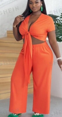 Clothing Shein Jumpsuits SHEIN WOMANS ORANGE JUMPSUIT PLAY SUIT