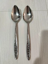 Ekco Eterna Stainless " Country Garden " Japan Lot of Two Grapefruit Spoons