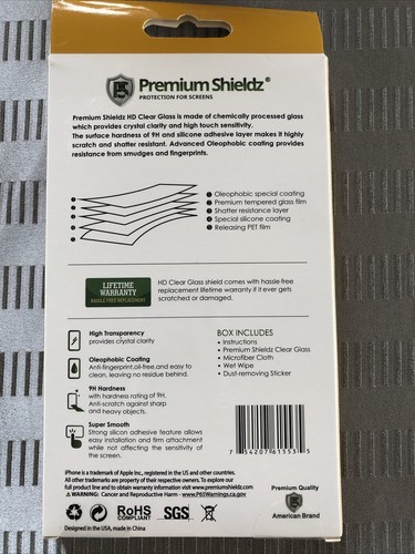Premium Shieldz HD Clear Glass Shield for iPhones - Picture 2 of 2