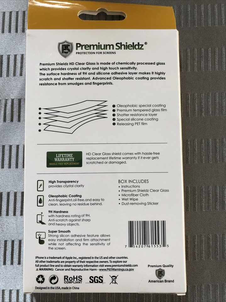 Protector de vidrio transparente Premium Shieldz HD para iPhones Foto 2 de 2