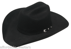 Twister-BLACK-100-Wool-FELT-HAT-Western-Cowboy-Rancher-G-Strait