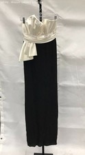David Meister Women's Black White Colorblock Strapless Formal Dress Size 2