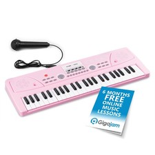 Max KD49 Pink Electric Keyboard for Kids - Portable 49-Key Music Instrument