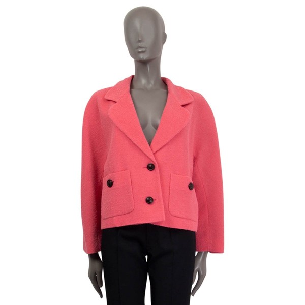 64078-1 Auth GUCCI azalea pink wool 2020 SOFT TWEED BOXY Jacket 38 XS