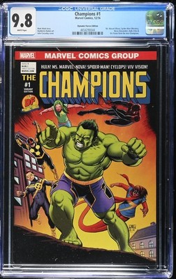 Champions #1 CGC 9.8 Dynamic Forces Cassaday Variant 2016 Key Marvel 1975 Homage