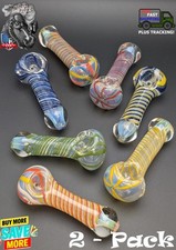 2x - 3.5" Glass Spoon Hand Pipes Tobacco Bowls - Assorted Colors