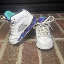 Nike Air Jordan 5 Retro OG White Grape Toddler Shoes 4C HQ7981-100