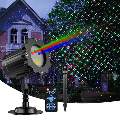 Laser Christmas Projector Lights Outdoor,Moving RGB Laser Projection Light,Fi...