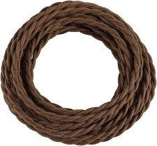 25Ft Fabric Cloth Covered Lamp Twisted Wire, Vintage 18/2 Industrial Electrical