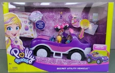 Polly Pocket Adventure Secret Utility Vehicle SUV Car Purple With Mini Doll