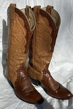 Vintage Laramie Tan Leather Western Cowgirl Boots Women's 6B