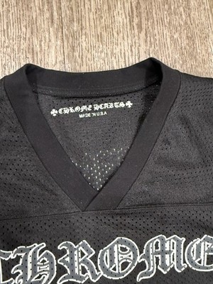 CHROME HEARTS ロゴプレート　シルバー/ブラック Chrome Hearts Mesh Stadium Football Jersey Black Men's Large New