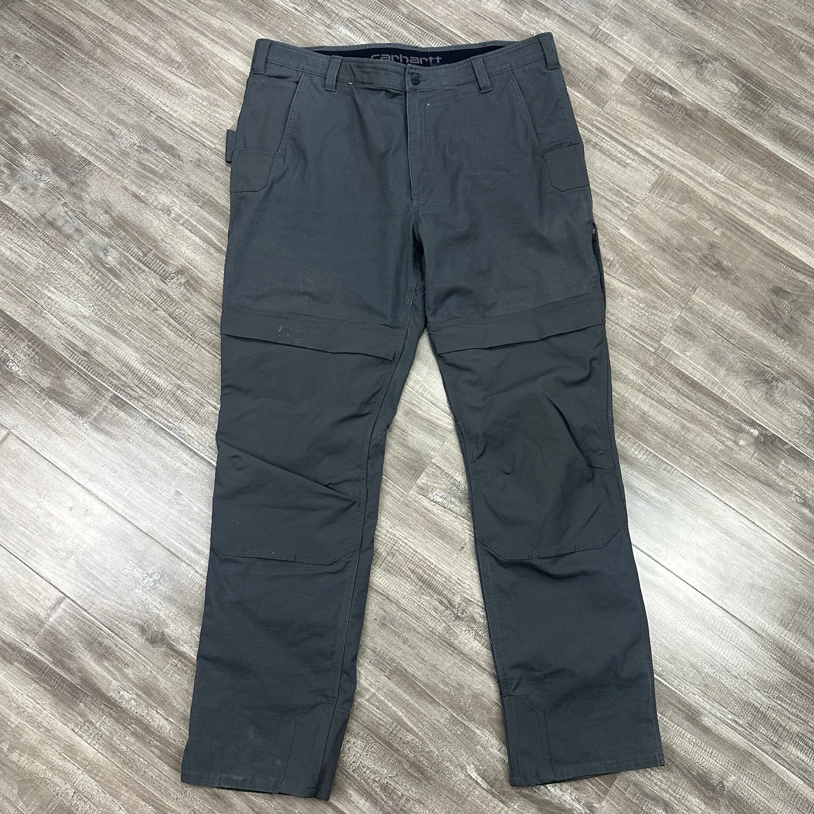 Carhartt Men’s Size 32x38 Steel Rugged Flex Double Knee Work Pants Relaxed Fit