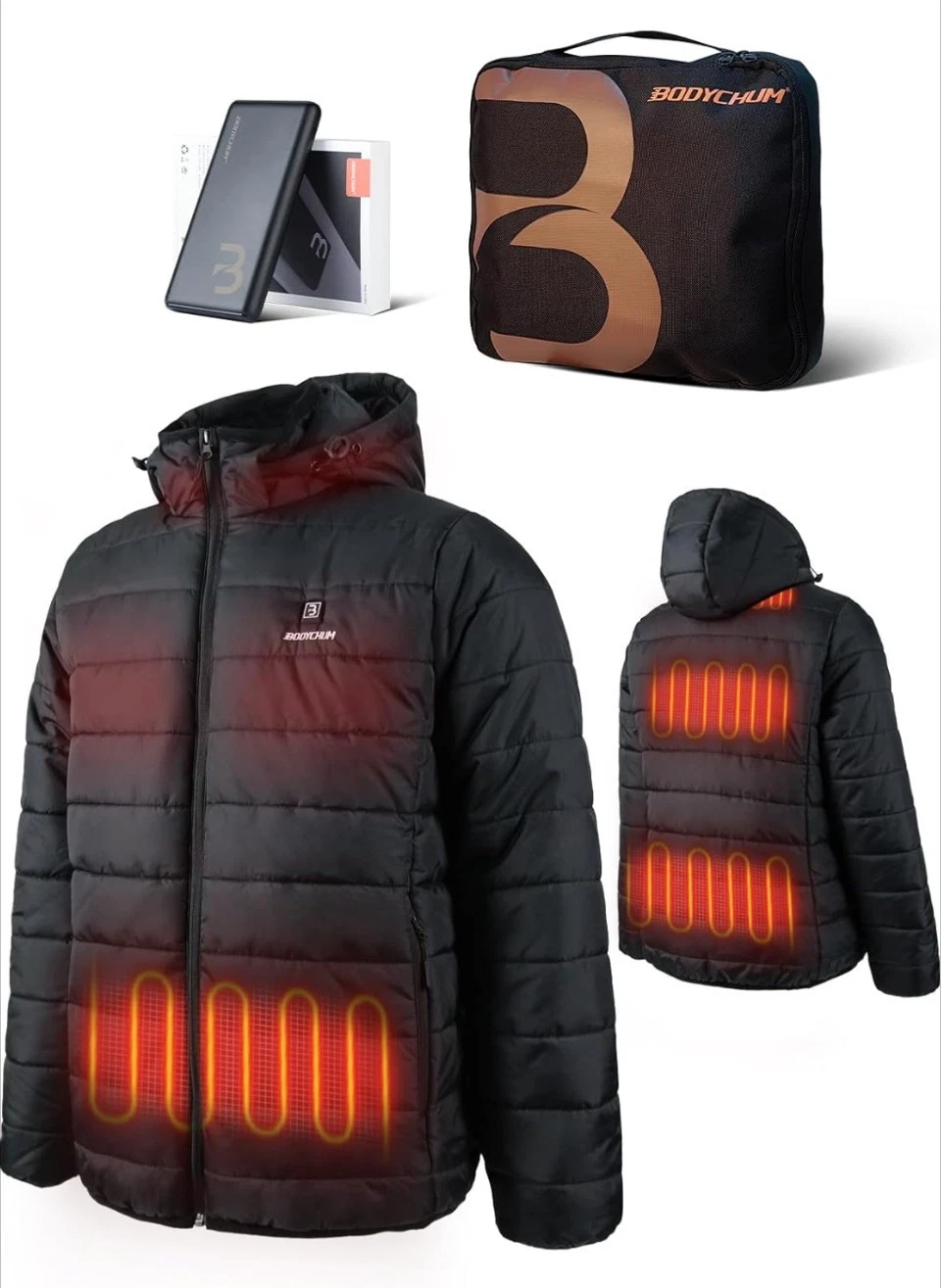 Bodychum Heated Jackets for Men with Battery Pack Included Winter Puffer XL