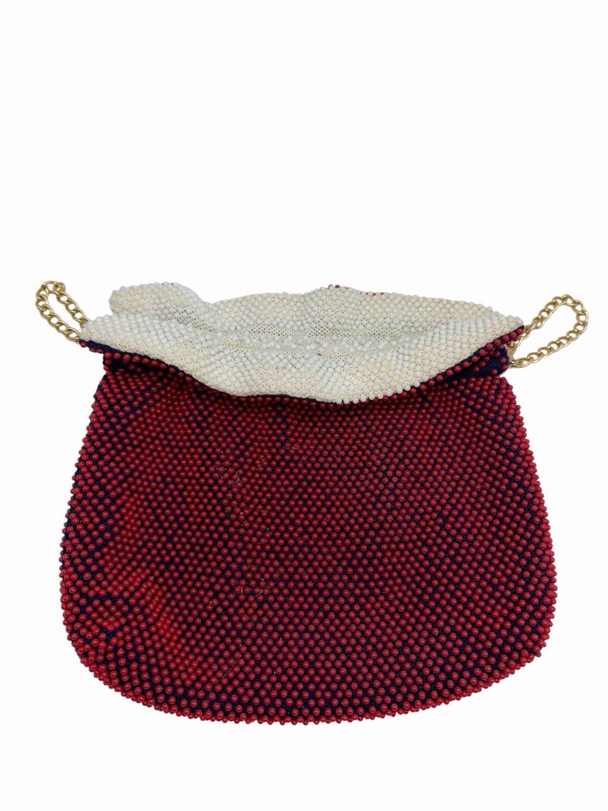 Vtg  Reversible Candy Dot Beaded Drawstring Pouch… - image 3