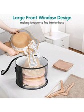 Large Round Hat Storage Box for Women & Men Multifunctional Organizer Case Box