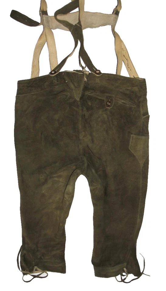 Trachten- Kniebund- LEDERHOSE aus HIRSCHLEDER / Herren- Trachtenhose ca. Gr. 52 - Bild 2 von 3